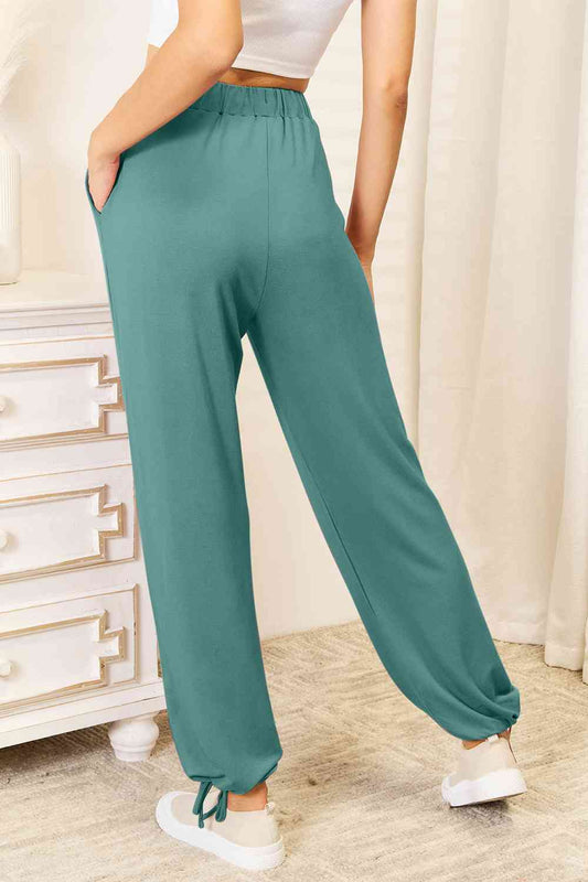 Basic Bae Full Size Soft Rayon Drawstring Waist Pants with Pockets elegancydose