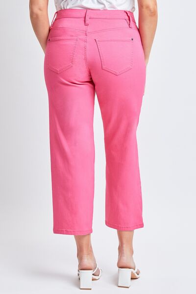 YMI Jeanswear Full Size Mid-Rise Hyperstretch Cropped Straight Pants elegancydose