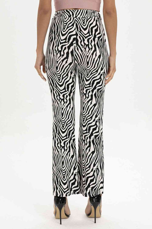Zebra Print Straight Leg Pants elegancydose