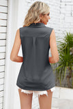 Ruched Johnny Collar Tank