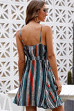 Ivy Lane Striped Surplice Neck Spaghetti Strap Dress