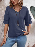 V-Neck Half Sleeve Blouse