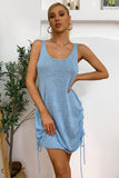 Drawstring Backless Mini Dress