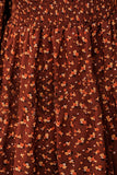 Ditsy Floral Smocked Balloon Sleeve Mini Dress