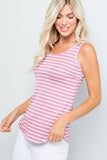 Celeste Full Size Backside Bow Tie Striped Tank