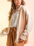 Contrast Button Up Long Sleeve Shirt
