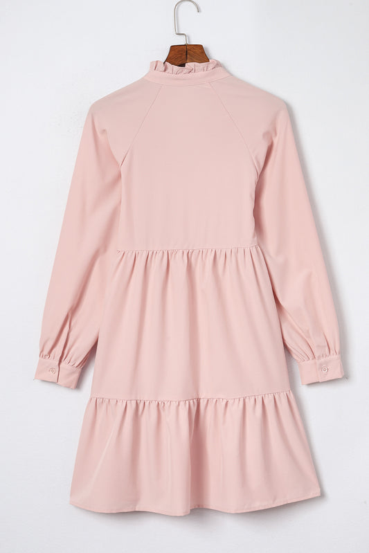 Notched Neck Tiered Dress