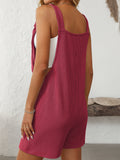 Mandy Texture Adjustable Strap Overalls with Pockets