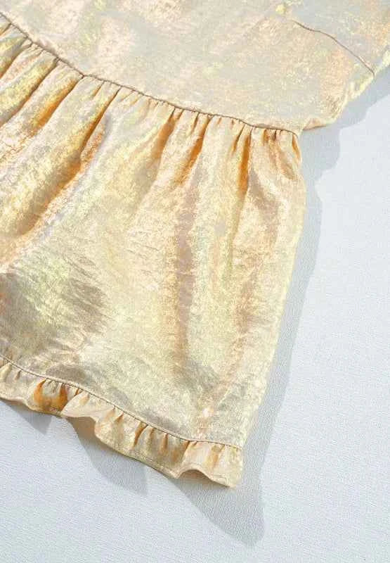 Frill Peplum V-Neck Long Sleeve Blouse