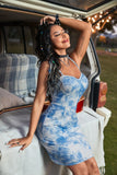 Tied Tie-Dye Sleeveless Mini Cami Dress