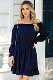 Frill Off-Shoulder Flounce Sleeve Dress