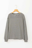 Striped Round Neck Long Sleeve Top