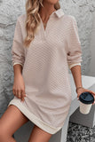 Perfee Johnny Collar Dropped Shoulder Dress
