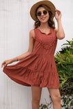 Ivy Lane Tassel Tie Lace Trim Sleeveless Dress