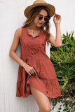 Ivy Lane Tassel Tie Lace Trim Sleeveless Dress