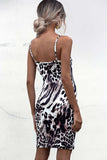 Leopard Spaghetti Strap Bodycon Dress
