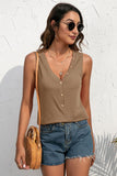 Ivy Lane Buttoned Deep V Tank