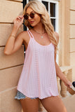Eyelet Scoop Neck Spaghetti Strap Cami