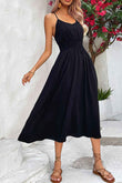 Perfee Spaghetti Strap Scoop Neck Midi Dress