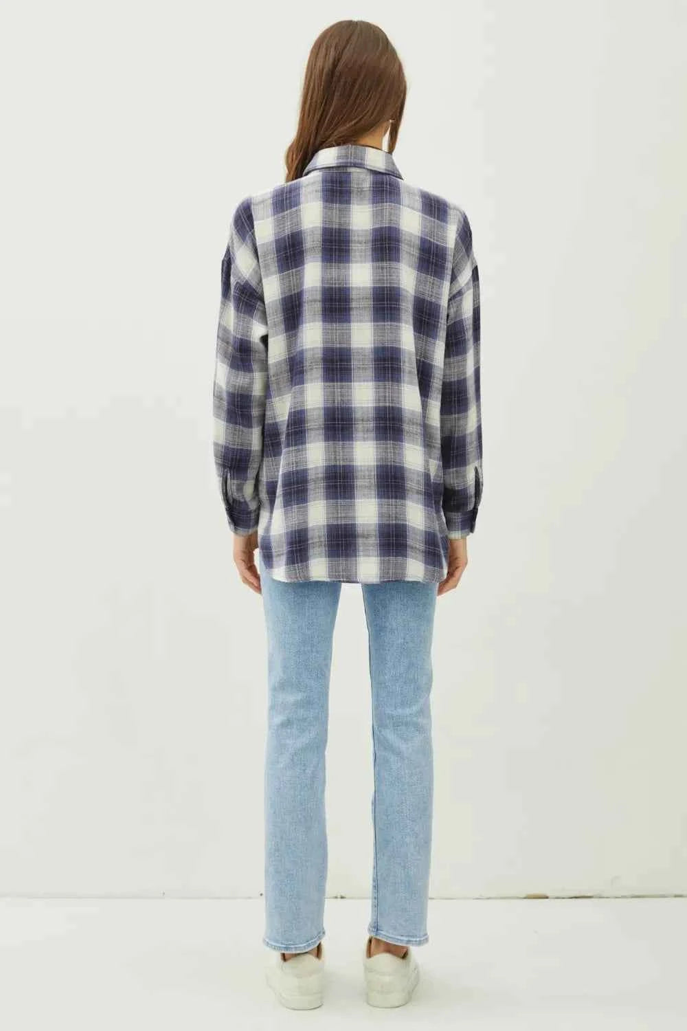 Be Cool Plaid Flannel Button Down Shirt with Chest Pocket