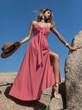 V-Neck Sleeveless Buttoned Dress