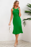 Wide Strap Wrap Fishtail Dress