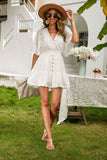 Lace Cutout Surplice Half Sleeve Dress