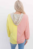 Contrast Long Sleeve Hooded Shirt