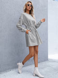 Ivy Lane Drawstring Round Neck Dropped Shoulder Mini Dress