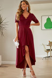 Lace Cutout V-Neck Short Sleeve Dress