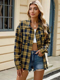 Plaid Collared Neck Long Sleeve Shirt