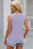 Eyelet V-Neck Wide Strap Tank