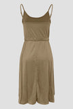 Decorative Button Spaghetti Strap Dress