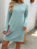 Mandy Striped Round Neck Long Sleeve Mini Dress