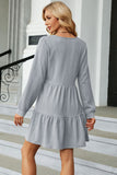 V-Neck Long Sleeve Mini Dress