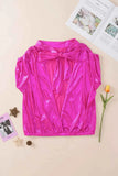 Tied Backless Round Neck Cap Sleeve Blouse