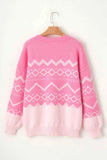 Geometric Drop Shoulder Long Sleeve Sweater