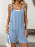 Mandy Texture Adjustable Strap Overalls with Pockets