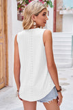 Eyelet V-Neck Wide Strap Tank