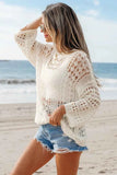 Hollow Out Drop Shoulder Sweater