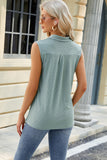 Eyelet Johnny Collar Tank