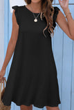 Butterfly Sleeve Round Neck Dress