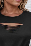 Cutout Round Neck Twisted Tank