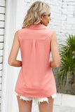 Ruched Johnny Collar Tank