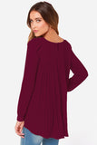 Ivy Lane Full Size Round Neck Back Pleated Blouse