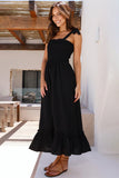 Ruffled Smocked Ruffle Hem Sleeveless Dress