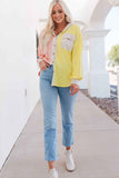 Contrast Long Sleeve Hooded Shirt