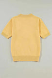 Flower Round Neck Short Sleeve Sweater