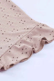 Plus Size Eyelet Round Neck Short Sleeve Blouse