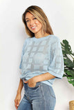 Mandy Ribbed Trim Round Neck Knit Top
